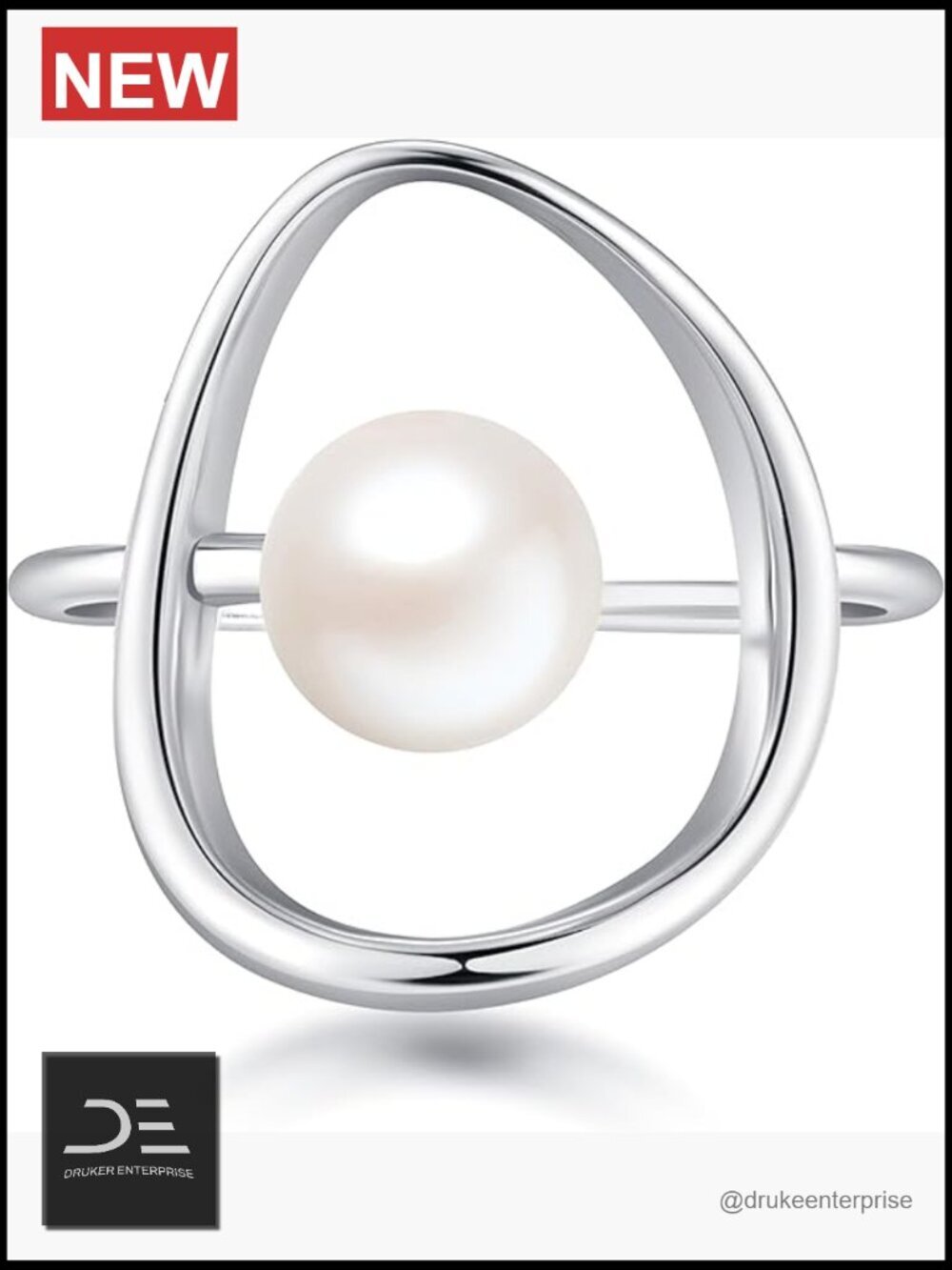 925 Sterling Silver 14k Gold Plated Pearl Ring Dainty Wedding Band